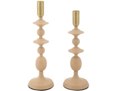 Bougeoir en métal Gemini (Lot de 2) (Rose et doré)