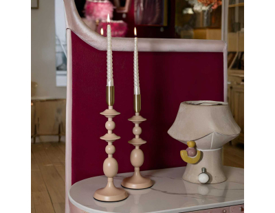 Bougeoir en métal Gemini (Lot de 2) (Rose et doré)
