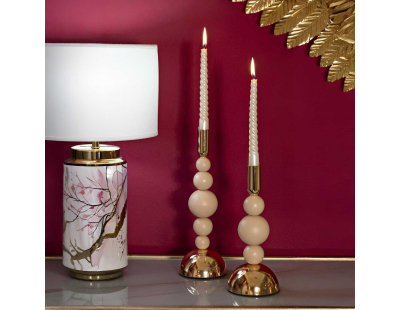 Bougeoir en métal Holder (Lot de 2) (Rose et doré)