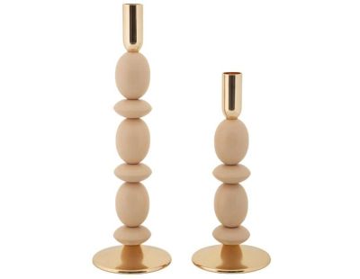 Bougeoir en métal Shuttle (Lot de 2) (Rose et doré)