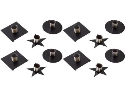 Bougeoir en métal laqué noir (Lot de 12)