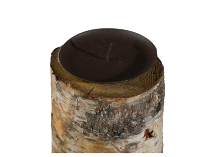 Bougeoirs hauts en bouleau et métal (Lot de 3)