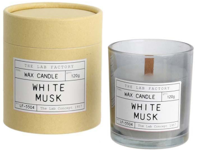 Bougie mèche en bois et boite kraft Factory (Lot de 4)