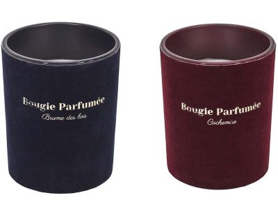 Bougie parfumée 10 x 12.5 cm Velours (Lot de 2)