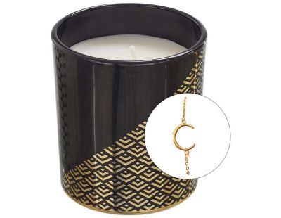 Bougie parfumée avec bijoux surprise 8 cm (Noir et or)