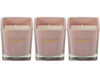 Bougie parfumée carrée Nude 7 cm (Lot de 3) (Rose poudré)