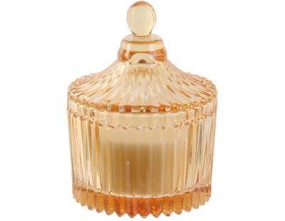 Bougie parfumée écrin en verre Bohème 6.5 x 9 cm (Jaune)