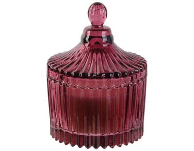 Bougie parfumée écrin en verre Bohème 6.5 x 9 cm (Prune)