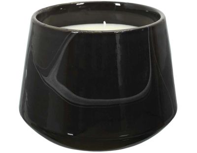 Bougie parfumée effet marbré 10.5 cm (Noir - senteur Musc blanc)