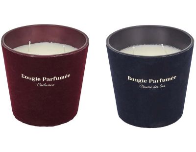 Bougie parfumée 3 mèches Velours (Lot de 2)