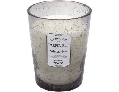 Bougie parfumée pot en verre bulle gris clair (13 x 16 cm)