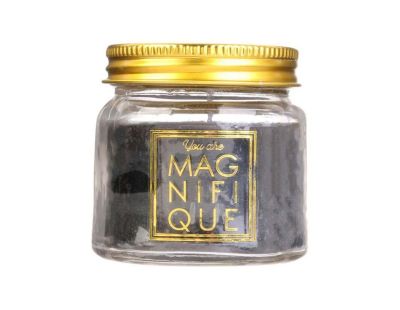 Bougie en pot message scintillant senteur fleur de coton (Noir - Magnifique)
