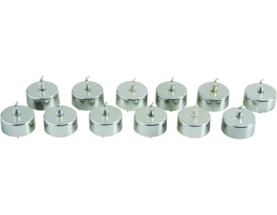 12 bougies argent LEDs (Leds jaunes)