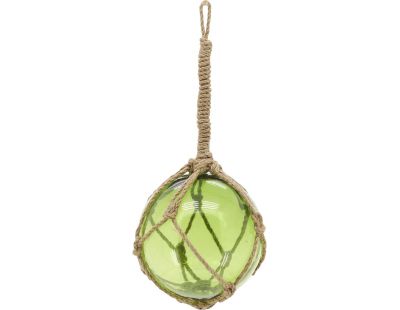 Boule en verre avec corde 12.5 cm (Vert)