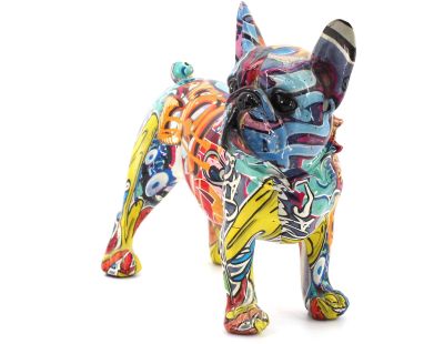 Bouledogue français en résine Graffiti (Tags)