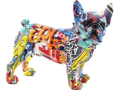 Bouledogue français en résine Graffiti (Tags)