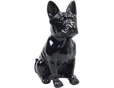 Bouledogue français en résine 20 cm (Noir)