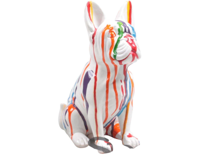 Bouledogue français en résine 20 cm (Multicolore)