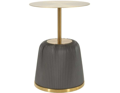Bout de canapé en métal Egle 40 x 55 cm (Gris et Doré)