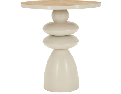 Bout de canapé en métal avec plateau en bois Top (45.5 x 49 cm)