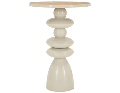 Bout de canapé en métal avec plateau en bois Top (45.5 x 63 cm)