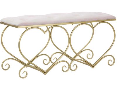 Bout de lit en métal doré Heart 105 x 37.5 x 51.5 cm
