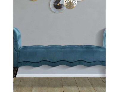 Bout de lit en tissu matelassé Paris 120 x 40 x 60 cm (Bleu)