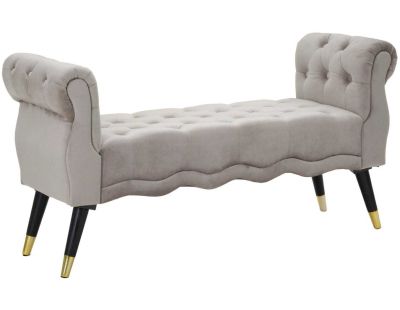 Bout de lit en tissu matelassé Paris 120 x 40 x 60 cm (Gris)