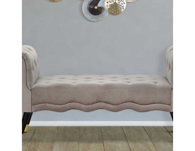 Bout de lit en tissu matelassé Paris 120 x 40 x 60 cm (Gris)