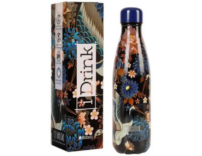 Bouteille isotherme décorée 500 ml (Fleurs et oiseaux)