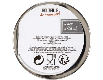 Bouteille de transport en inox 450 ml (Rouge)
