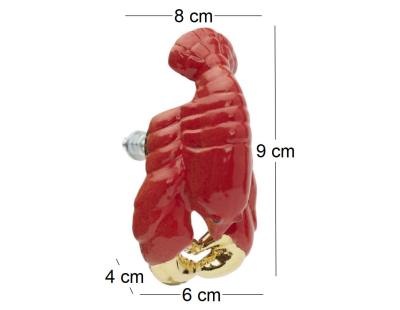 Bouton de porte animal en porcelaine (Homard)