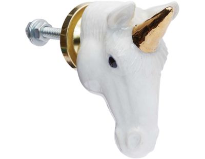 Bouton de porte animal en porcelaine (Tête de licorne)