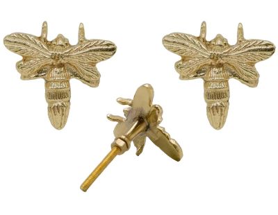 Bouton de porte en laiton recyclé Abeille (Lot de 3)
