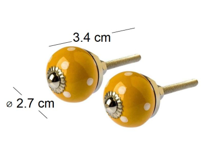 Boutons de porte en céramique à pois (Lot de 2)