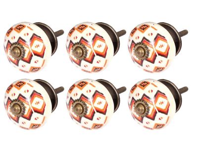 Boutons de porte en céramique Kasbah (Lot de 6) (Modèle 2)