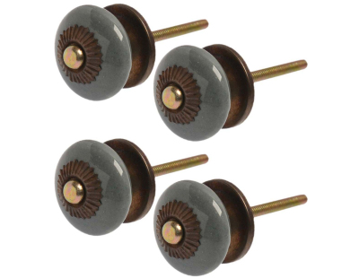 Boutons de porte pour meubles Flacher (Lot de 4) (Gris)