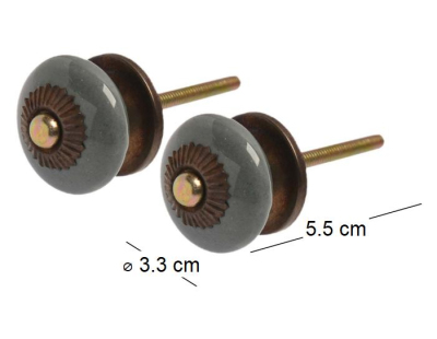 Boutons de porte pour meubles Flacher (Lot de 4) (Gris)
