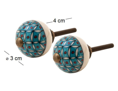 Boutons de porte motifs colorés (Lot de 2)