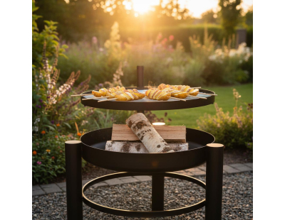 Brasero en métal avec grille de cuisson intégrée (54 x 66.5 x 69 cm)