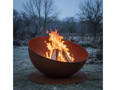 Braséro rond incliné sur disque en fer (Rouille)