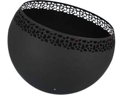 Brasero sphère design en métal (Noir - ajouré pois)