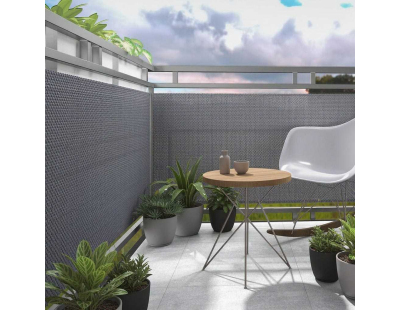 Brise-vue en résine tressée pour balcon et clôture coloris gris clair (1 x 3 m)