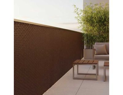 Brise-vue en résine tressée pour balcon et clôture coloris marron (0.9 x 5 m)