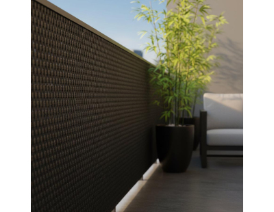 Brise-vue en résine tressée pour balcon et clôture coloris marron foncé (0.9 x 3 m)