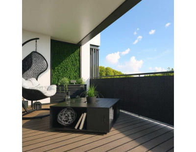 Brise-vue en résine tressée pour balcon et clôture coloris noir (0.9 x 3 m)