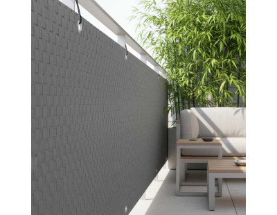 Brise-vue en résine tressée avec oeillets métalliques coloris gris clair (1 x 3 m)