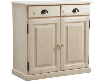 Buffet en bois brut 2 portes 2 tiroirs