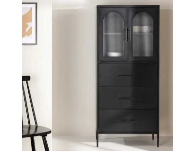 Buffet en acier 70 x 35 x 160 cm La Paz (Noir)