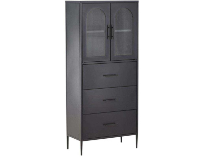 Buffet en acier 70 x 35 x 160 cm La Paz (Noir)